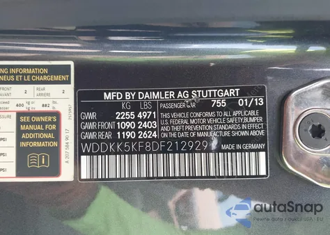 2013 Mercedes-Benz E 350 from USA, damaged, VIN WDDKK5KF8DF212929